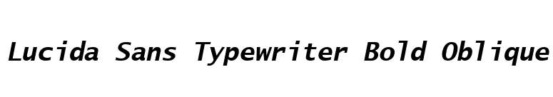 Lucida Sans Typewriter Bold Oblique font preview