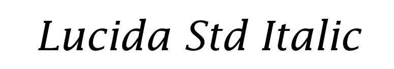 Lucida Std Italic font preview