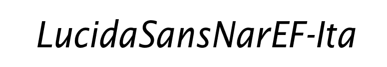 LucidaSansNarEF-Ita font preview