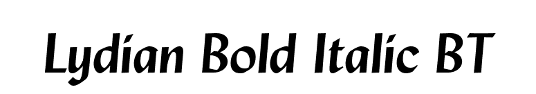 Lydian Bold Italic BT font preview