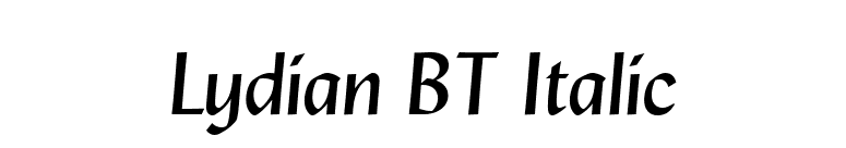 Lydian BT Italic font preview