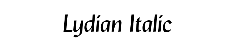Lydian Italic font preview