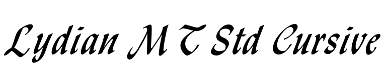 Lydian MT Std Cursive font preview