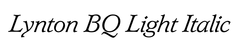Lynton BQ Light Italic font preview