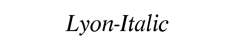 Lyon-Italic font preview