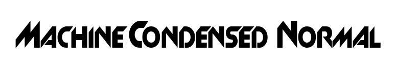 MachineCondensed Normal font preview