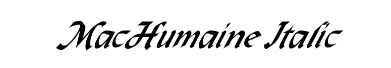 MacHumaine Italic font preview