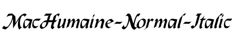 MacHumaine-Normal-Italic font preview