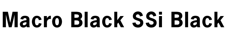 Macro Black SSi Black font preview