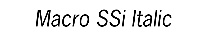 Macro SSi Italic font preview