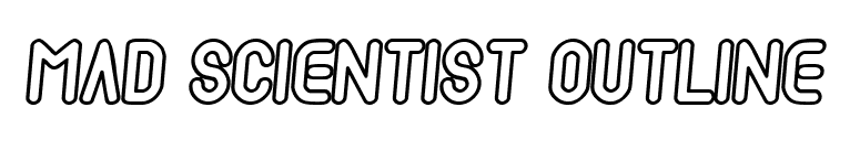 Mad scientist outline font preview