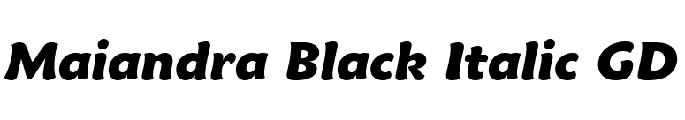 Maiandra Black Italic GD font preview