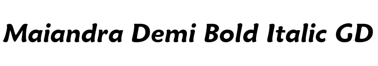 Maiandra Demi Bold Italic GD font preview