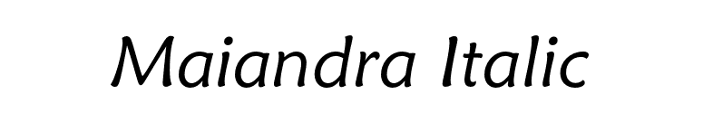 Maiandra Italic font preview