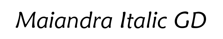 Maiandra Italic GD font preview