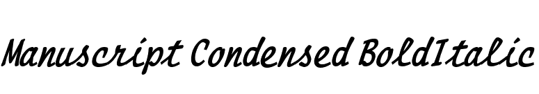 Manuscript Condensed BoldItalic font preview