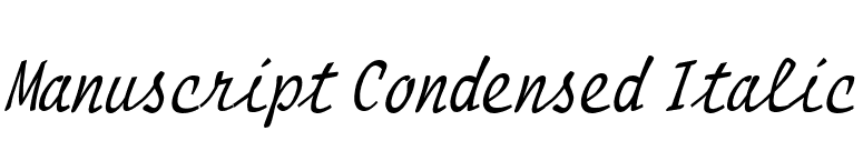 Manuscript Condensed Italic font preview