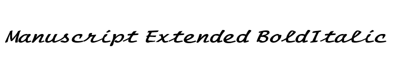 Manuscript Extended BoldItalic font preview