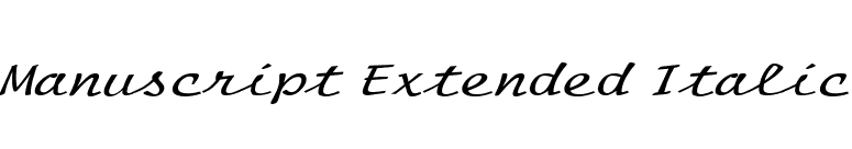 Manuscript Extended Italic font preview