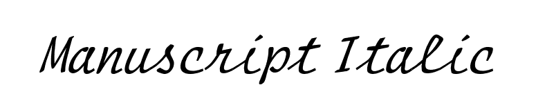 Manuscript Italic font preview