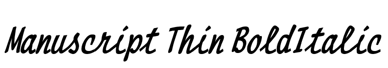 Manuscript Thin BoldItalic font preview