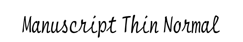 Manuscript Thin Normal font preview