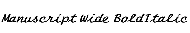 Manuscript Wide BoldItalic font preview