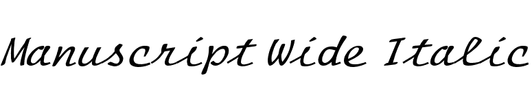Manuscript Wide Italic font preview