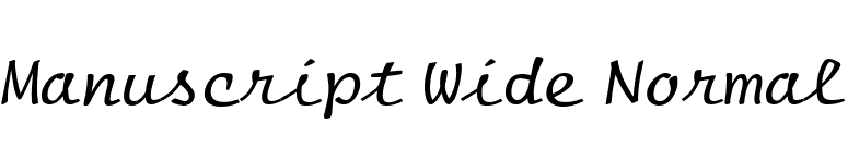 Manuscript Wide Normal font preview