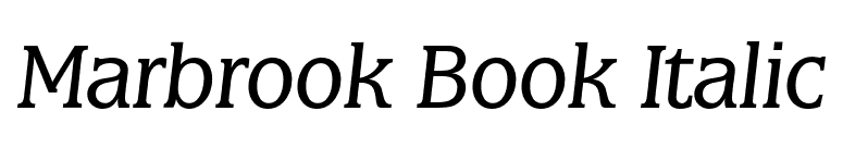 Marbrook Book Italic font preview