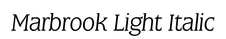 Marbrook Light Italic font preview