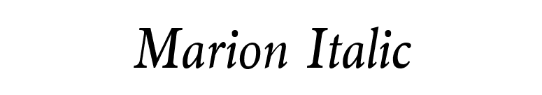 Marion Italic font preview
