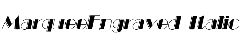 MarqueeEngraved Italic font preview