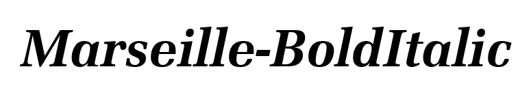 Marseille-BoldItalic font preview