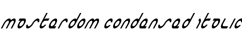 Masterdom Condensed Italic font preview