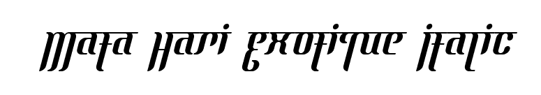 Mata Hari Exotique Italic font preview