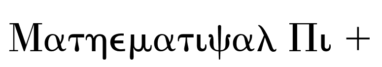 Mathematical Pi 1 font preview