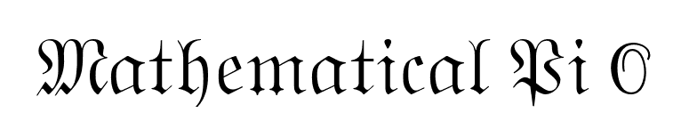 Mathematical Pi 2 font preview