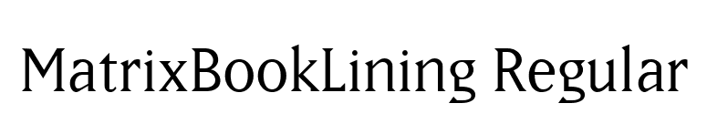 MatrixBookLining Regular font preview