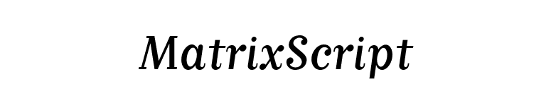 MatrixScript font preview