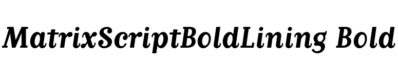MatrixScriptBoldLining Bold font preview