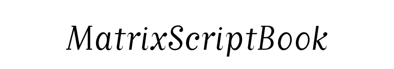 MatrixScriptBook font preview
