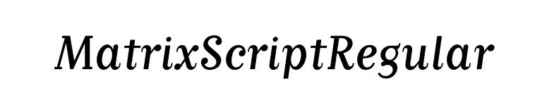 MatrixScriptRegular font preview
