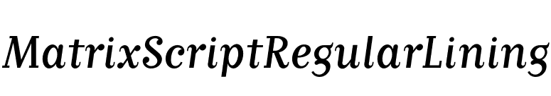 MatrixScriptRegularLining font preview