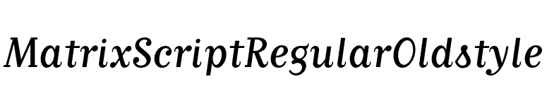 MatrixScriptRegularOldstyle font preview