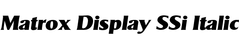 Matrox Display SSi Italic font preview