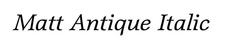 Matt Antique Italic font preview