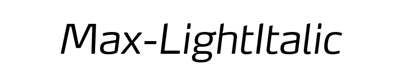 Max-LightItalic font preview