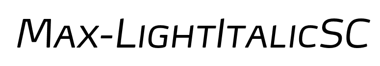 Max-LightItalicSC font preview