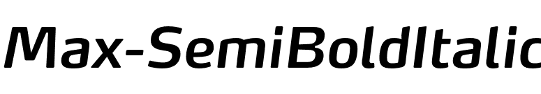 Max-SemiBoldItalic font preview